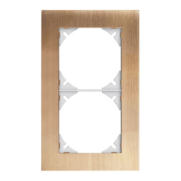 Abdeckrahmen EDIZIOdue prestige 2×1 messing champagne