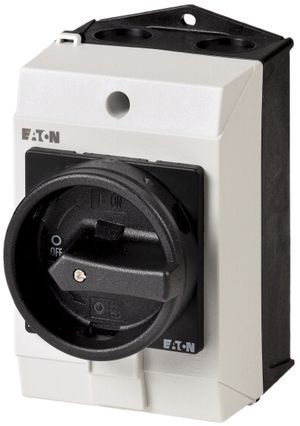 Interrupteur général AP Eaton, 4-pôles, 20A, fonction d'arrêt, bouton noir