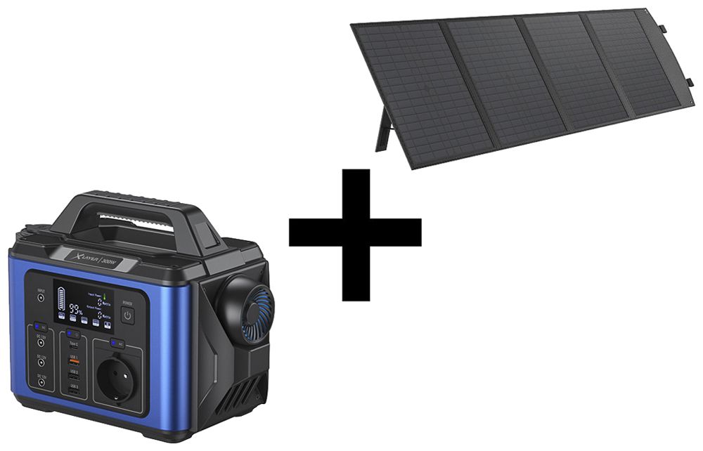 Kit station électrique XLayer Mobile 80000mAh 230VAC/≤300W + module PV 80W 18VDC