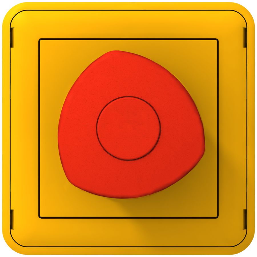 Bouton arrêt d'urgence PLEXO orientation gris