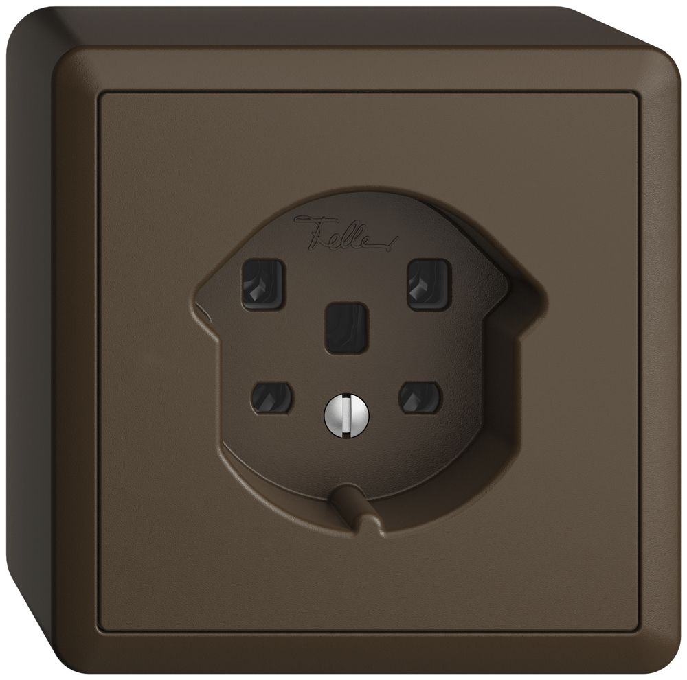 AP-Steckdose EDIZIOdue T25 16A coffee, Schraubklemmen