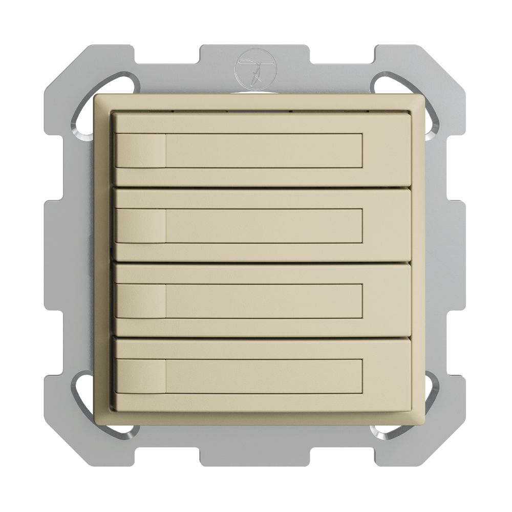 Poussoir KNX RGB ENC EDUE, 250mW, s.LED, a.papier, 4×poussoir, 1×touche, van