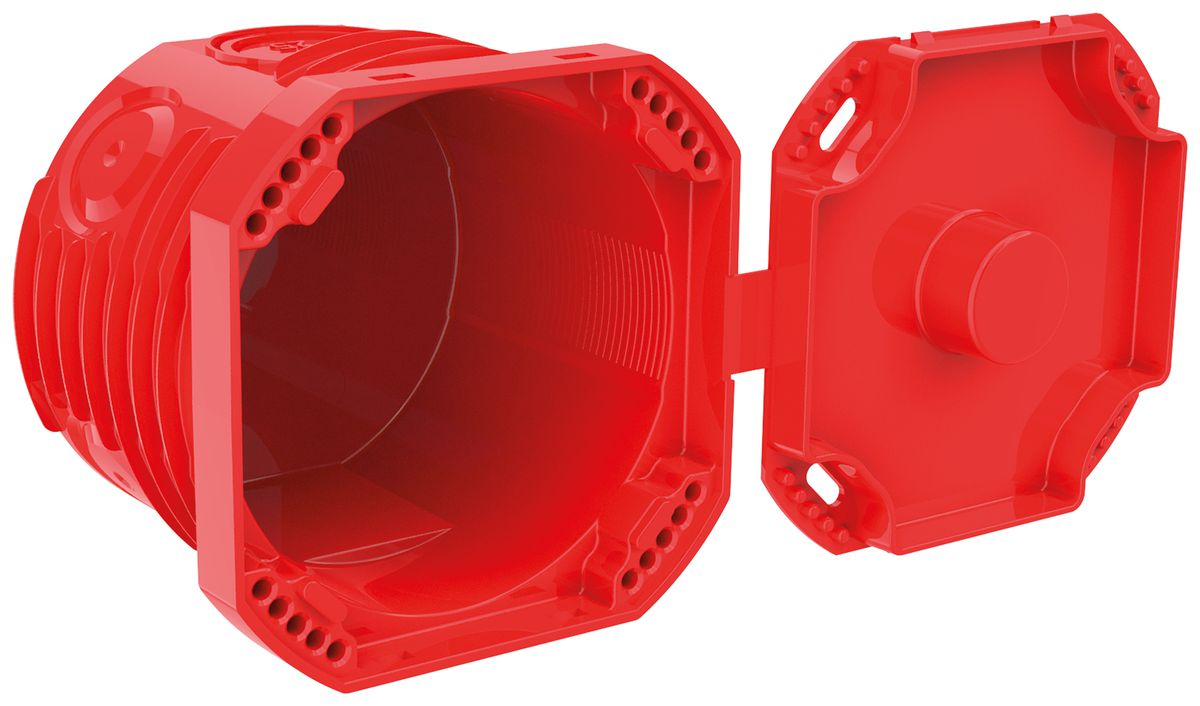 Boîte à encastrer MT NIS 1×1 TFC 850°C Ø71×60mm rouge