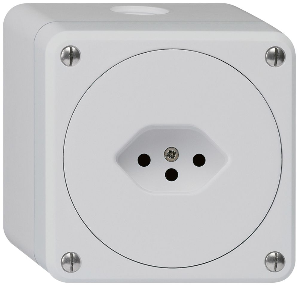 AP-Steckdose robusto Typ 13 grau ohne Klappdeckel