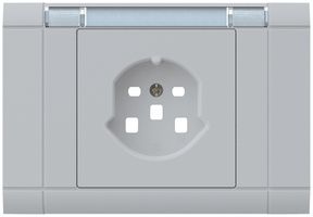 EB-Frontset kallysto, für EB-Steckdose 1×T25, mit Bezeichnungsträger, hellgrau