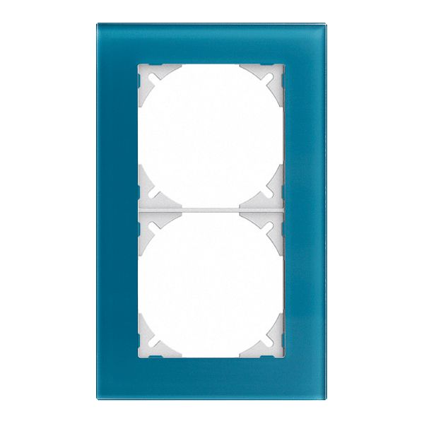 Abdeckrahmen EDIZIOdue prestige 2×1 glas indigo