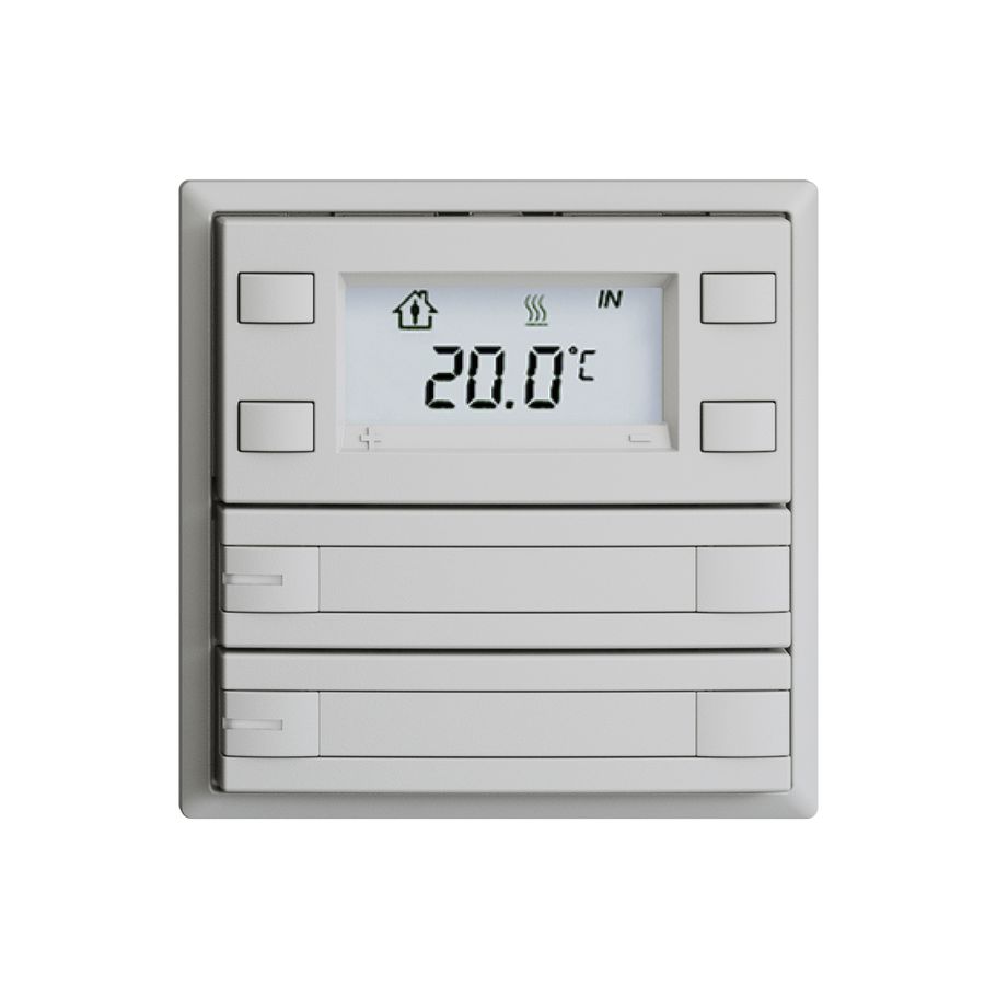 UP-RTH-Taster KNX 2-fach EDIZIOdue F hellgrau, mit Papier+LED RGB