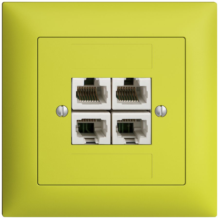 UP-Dose 4×RJ45/u 4P getr. EDIZIOdue lemon ITplus