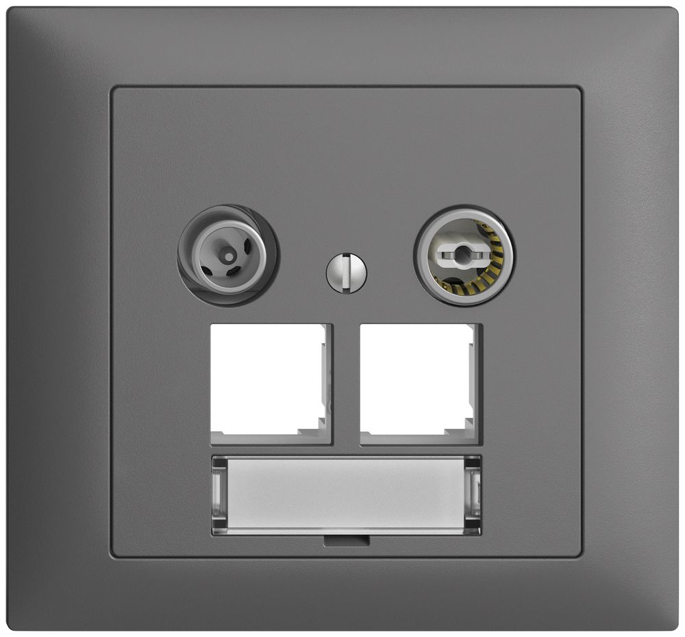 EB-Multimediadose EDIZIOdue FKE EASYNET 19dB, f.2×RJ45 S-One, dunkelgrau