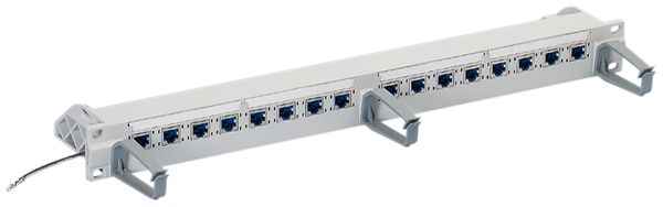 Rangierfeld 19" R&M 1HE Rack 16×RJ45/s freenet Kat.6 grau
