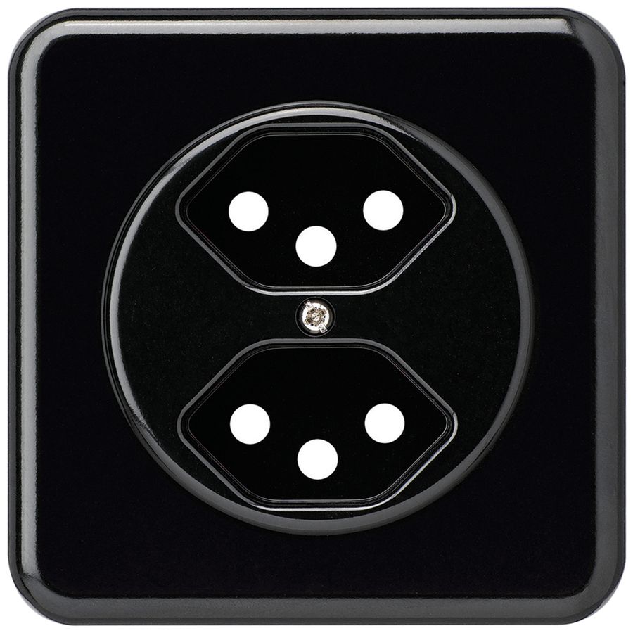 Kit front. INC basico 2×tipo 13 nero 86×86mm con protezione bambini