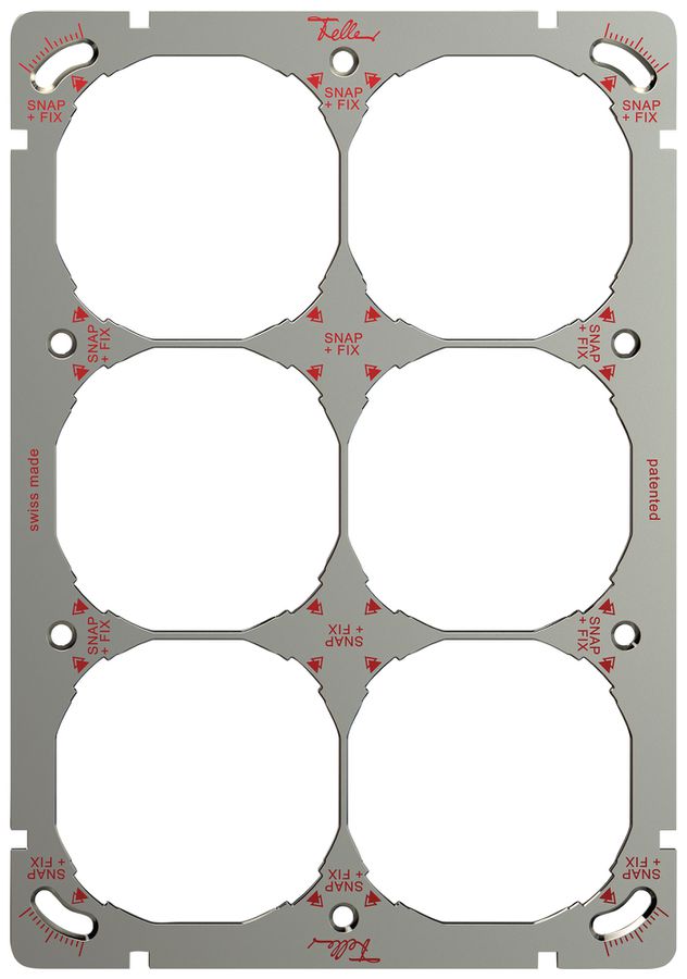 Befestigungsplatte mit SNAPFIX®-Befestigungssystem 3×2 oder 2×3 197×137mm