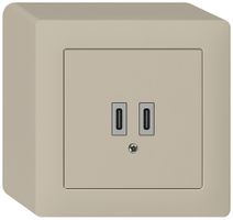 Prise de charge USB AP Hager kallysto C-C 20W 5V 86×86mm beige