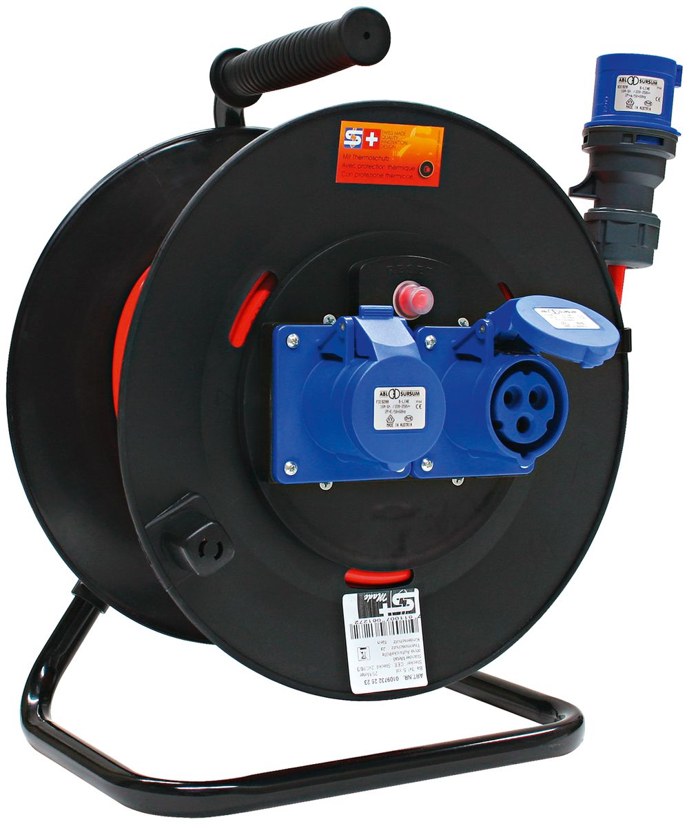 Kabelrolle KU 25m 3×1.5mm² Bauflex 2×CEE16, T25