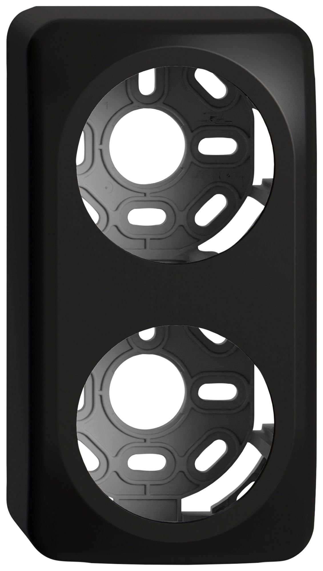 Cappa AP STANDARDdue SNAPFIX® per apparecchi QX per disco frontale 2×Ø60mm nero