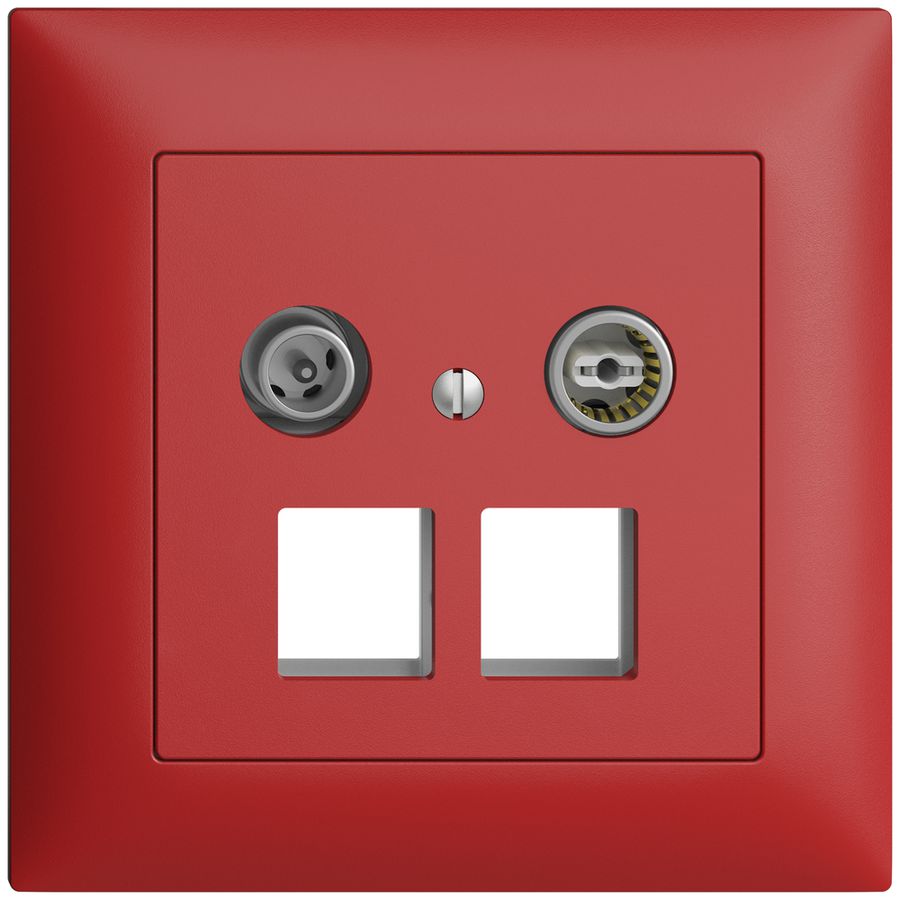 Prise multimédia 4dB ENC Edue FMI, prise de dérivation, pour 2×RJ45 Keystone ber