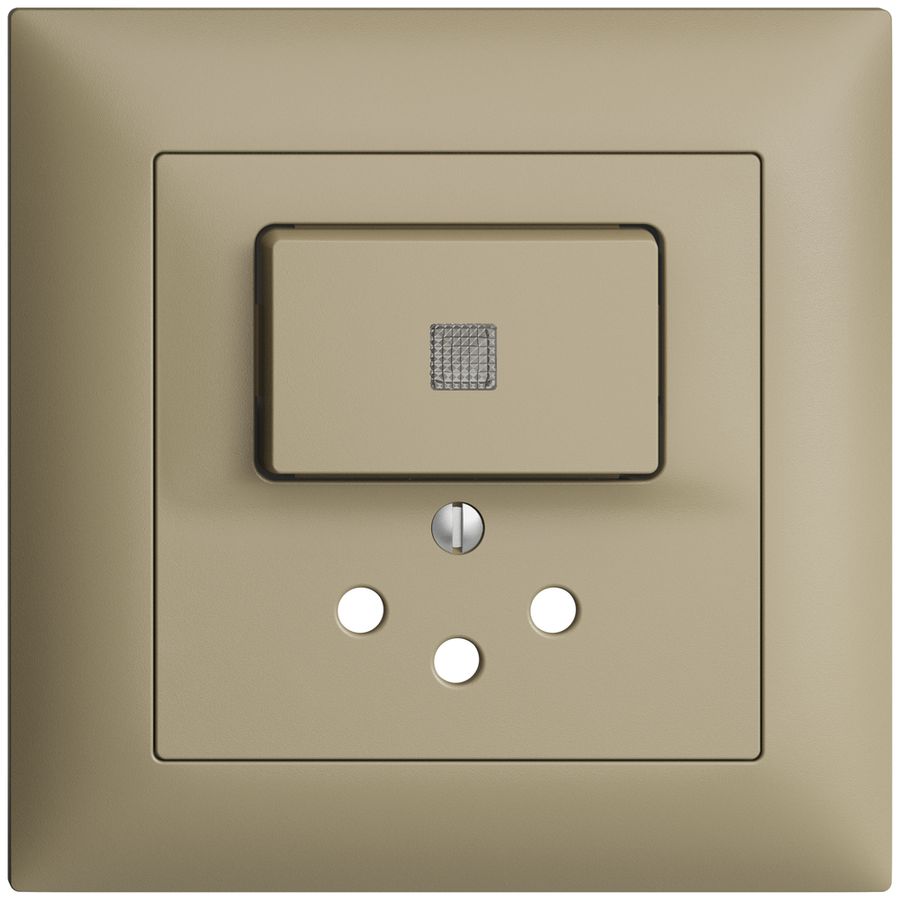 UP-Frontset EDIZIOdue T12 88×88mm sand mit Linse, mit Kinderschutz