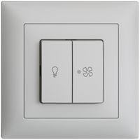 UP-Schalter für Licht und Ventilat EDIZIOdue hellgrau, KS, LED gelb