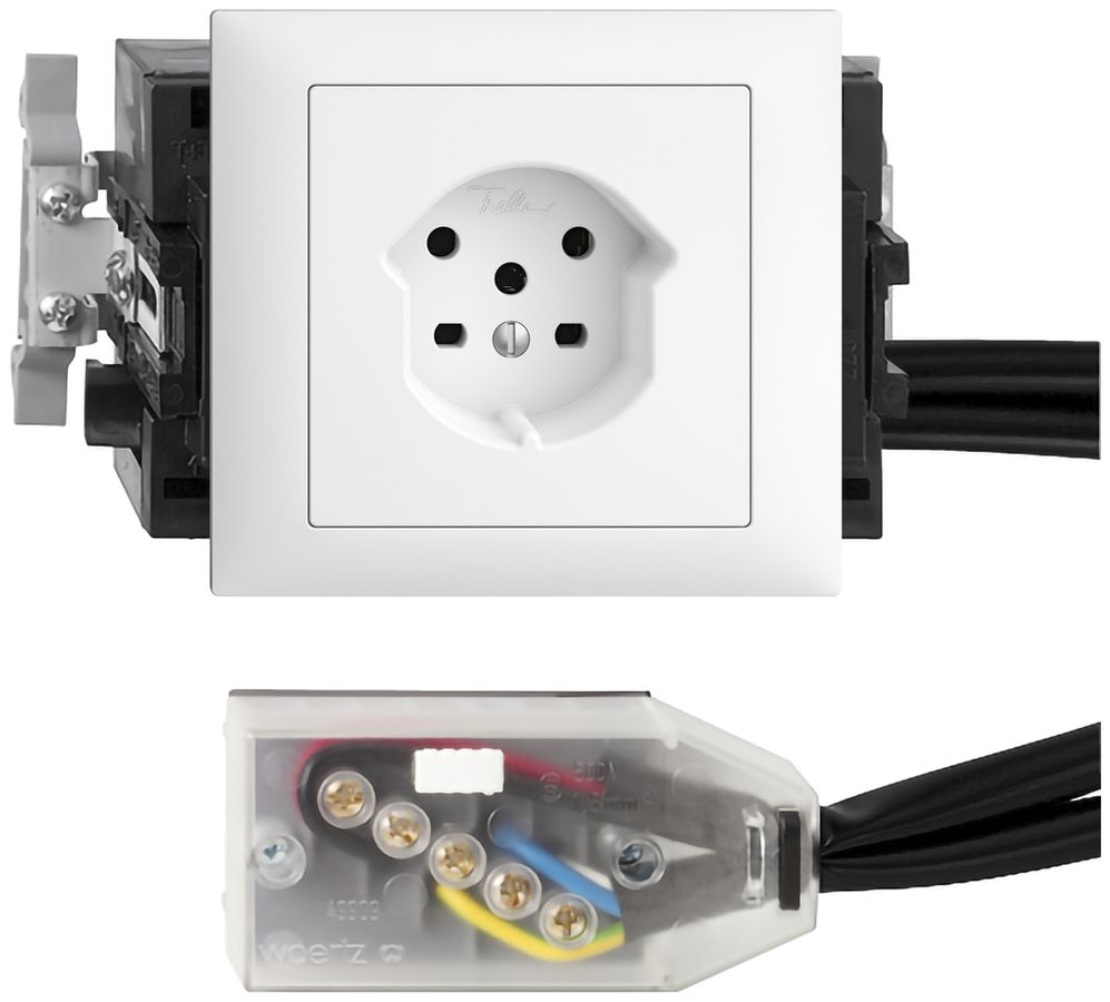 Prise INC EDIZIOdue T15 blanc 53mm Snap pour câble plat Technofil