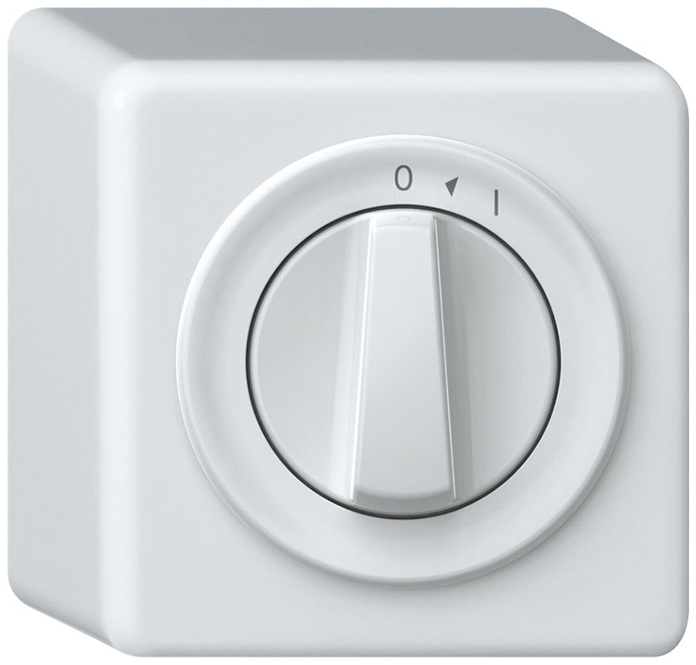 Poussoir pivotant AP origin 1P 0<1 1P 0<1 10A 230V 88×88×54mm blanc