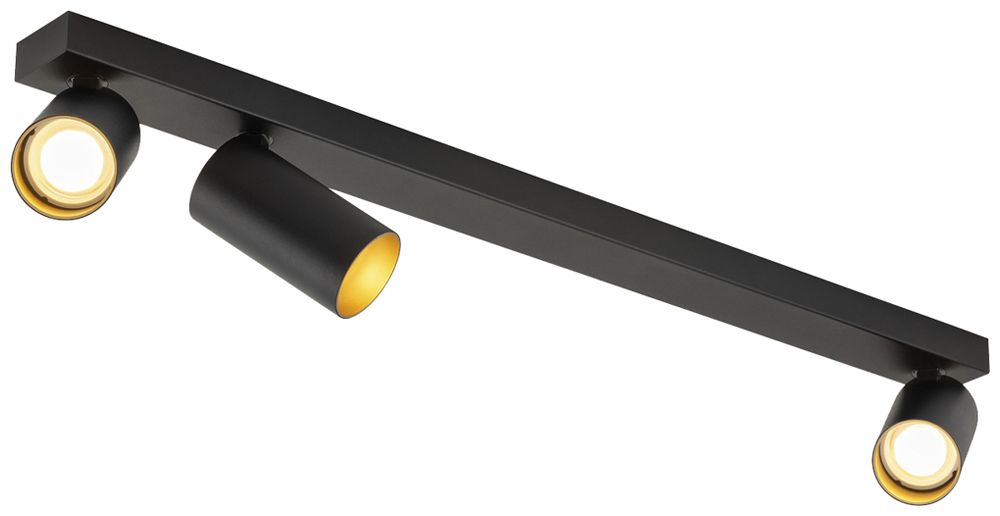 Deckenleuchte SLV KAMI GU10 3×0…10W 700×125mm schwarz/Gold