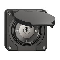 Interrupteur rotatif NUP NEVO, 1/1 L, avec serrure&2 clés, KS, 0-1-1+2-2, noir