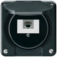 UP-Anschlussdose robusto IP55 schwarz 1×RJ45/s für Kombination