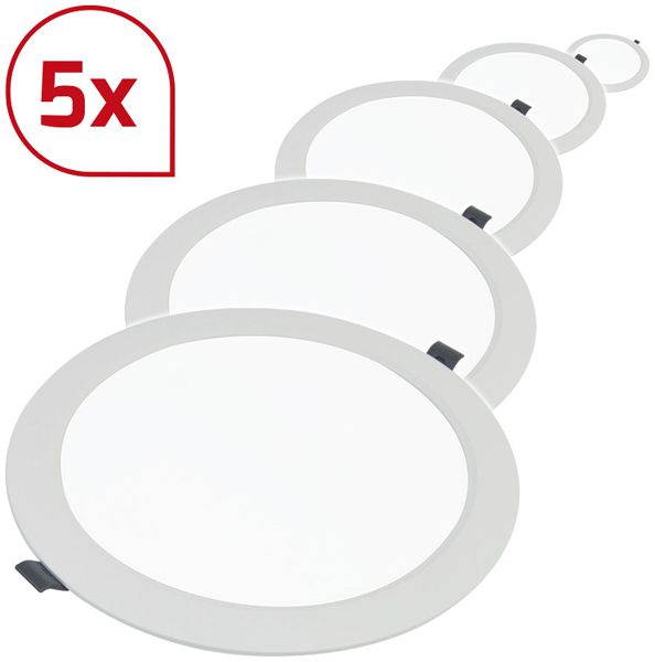 Downlight LED DOTLUX CIRCLEflat 6W 390lm 3000K blanc jeu de 5