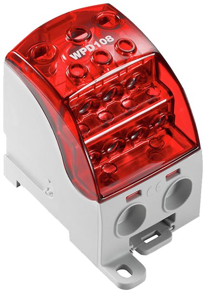 Verteilerblock WM WPD 108 1P 400A 1×Eing 9×Ausg 1.5…35mm² 1.5…120mm²