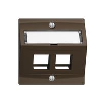 Montageset EDIZIOdue F, mit Schrägauslasshaube, für 2×Keystone, coffee