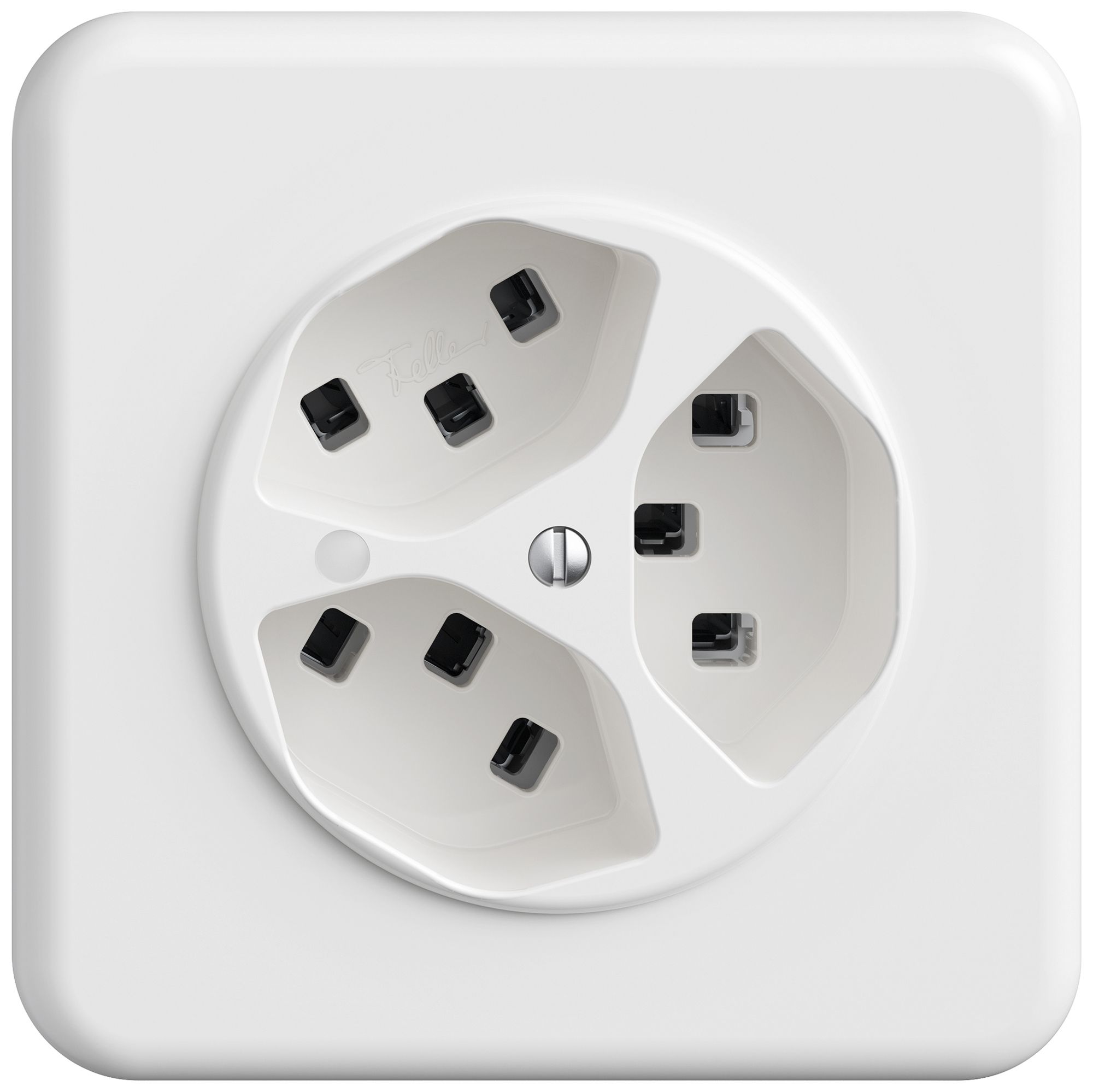 UP-Steckdose STANDARDdue SNAPFIX® 3×T23 mit LED ws