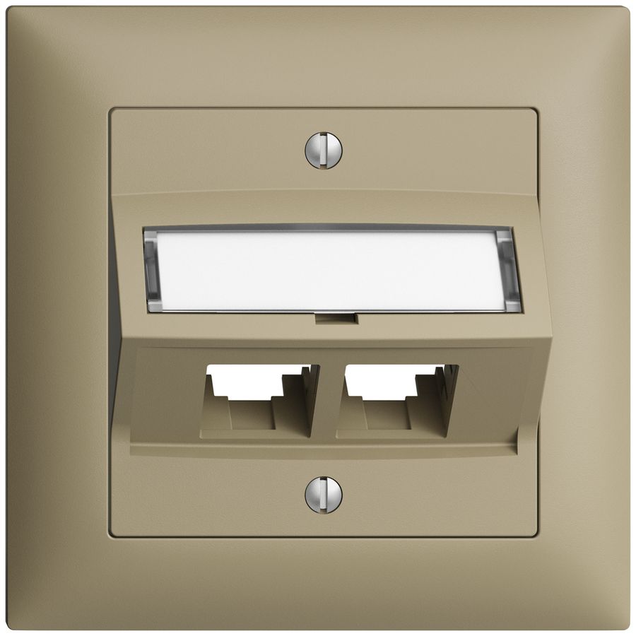 Kit de montage ENC S-One EDIZIOdue FMI pour 2×RJ45 oblique, sand