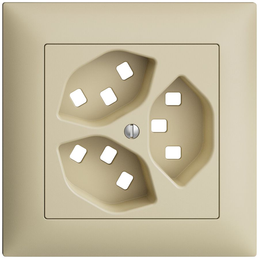 UP-Frontset EDIZIOdue vanille 88×88mm 3×T23