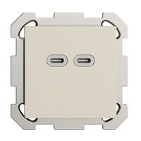 Prise ENC USB 18W 2×type C Feller EDIZIOdue FM 230V 3600mA crema