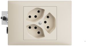 EB-Steckdose EDIZIOdue 3×T13 3×S 45…69mm crema