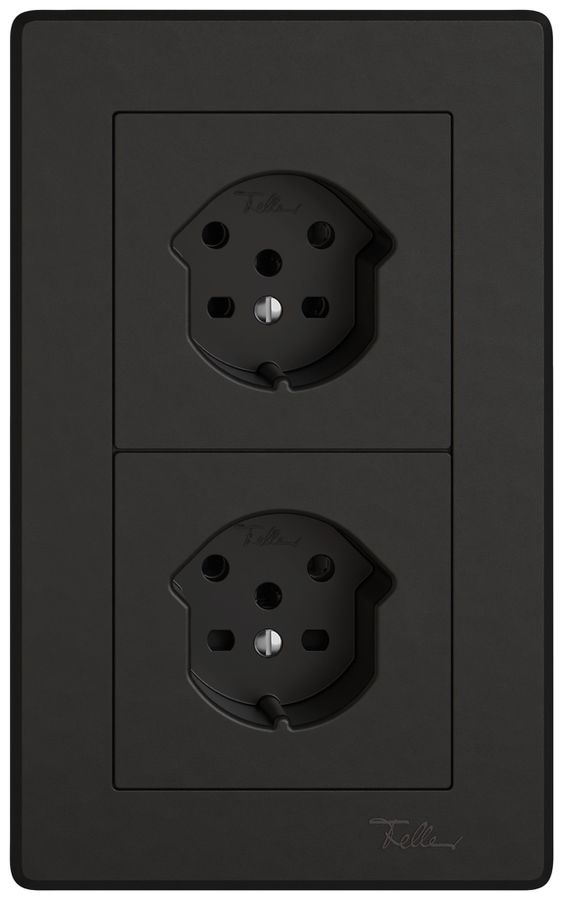 Combinazione INC EDIZIO.liv SNAPFIX® 2×1 156×96mm 1×T15+1×T15 nero