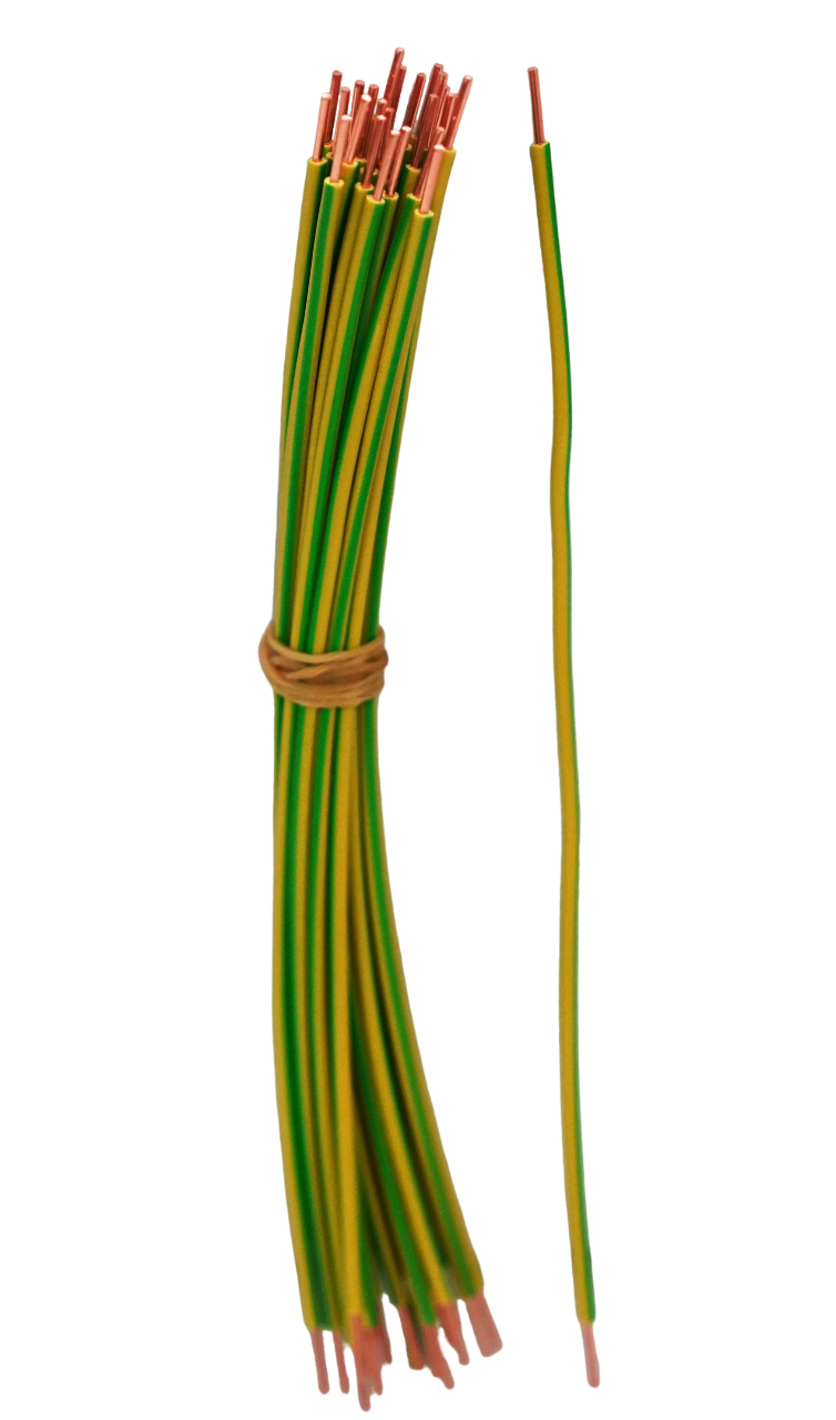 Cavo di collegamento per combinazioni PE, verde-giallo, 20 cm, 25 pezzi