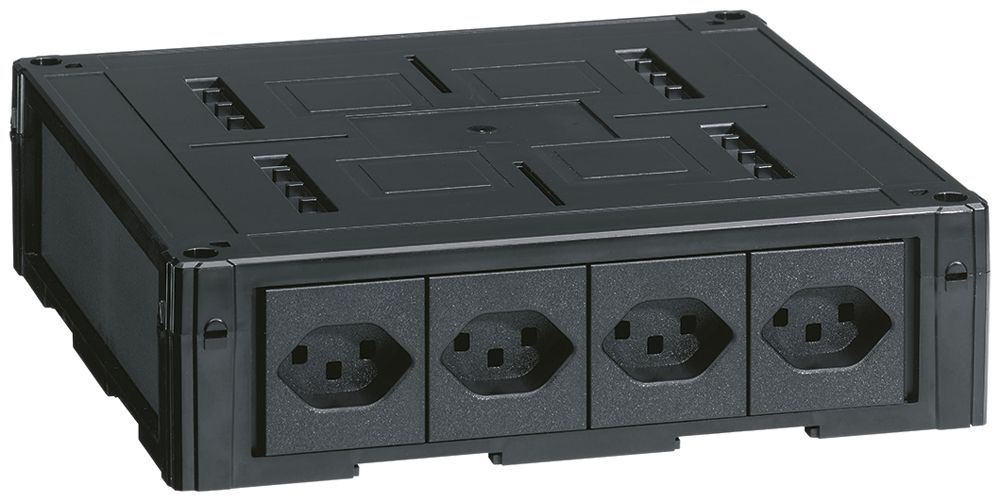 Consolidation Point Hager con 4 pezzi 1×T23, per 6 moduli Keystone, nero