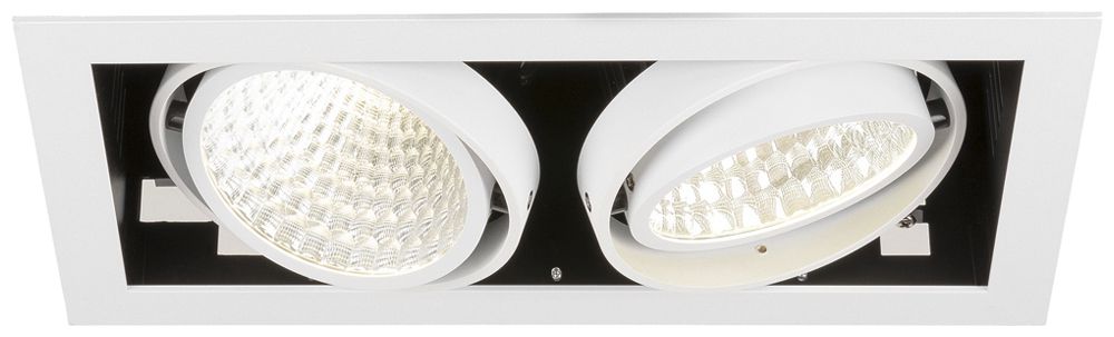 Downlight LED SLV KADUX 2×27W 3400lm 940 30° DALI 370×195mm blanc