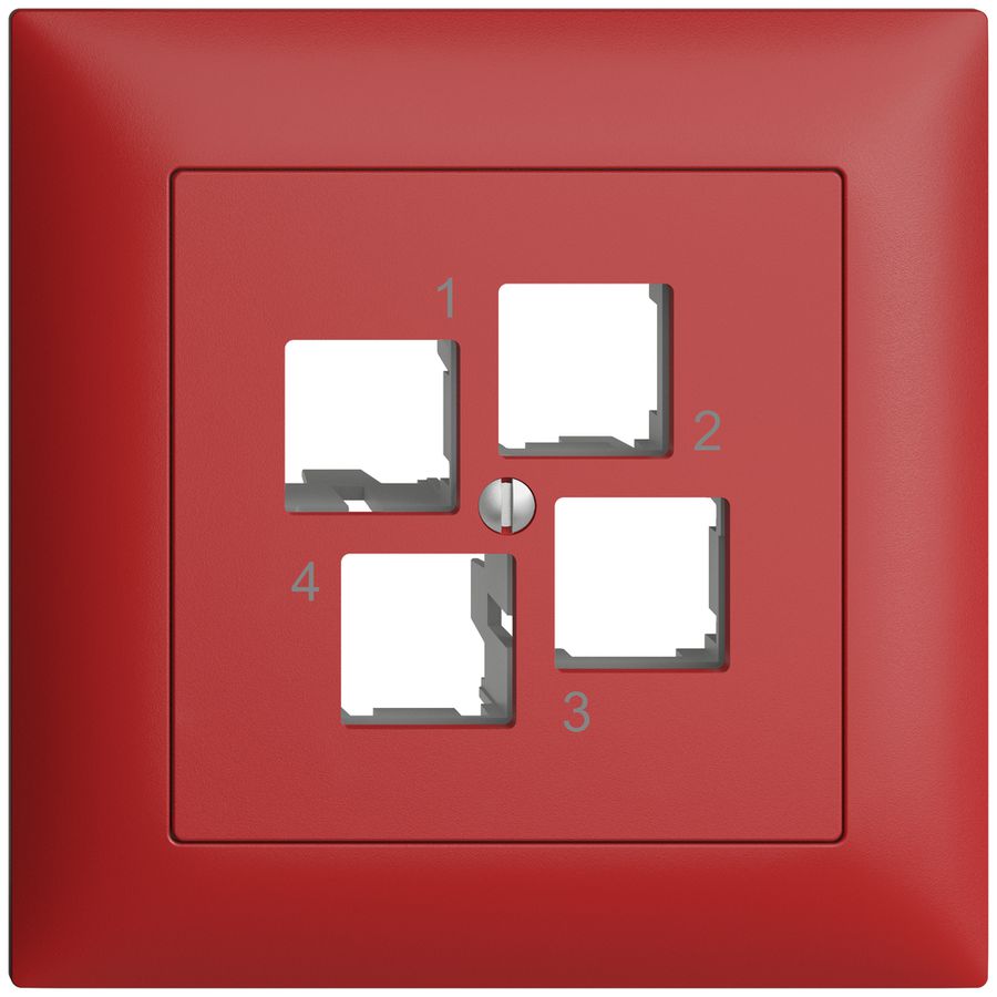 Kit de montage ENC Edue FMI EASYNET S-One, pour 4×RJ45, sortie droite, berry