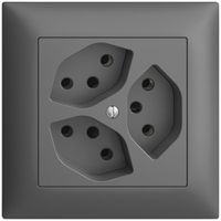 UP-Steckdose EDIZIOdue 3×T13 dunkelgrau