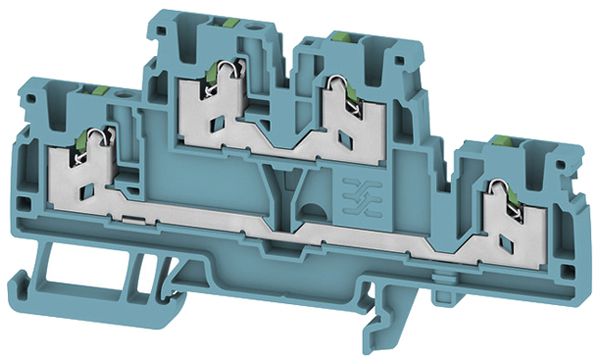 Borne de passage joignable WM S2T 2.5 BL 2.5mm² 24A 800V SNAP IN 2×2 DIN35 bleu