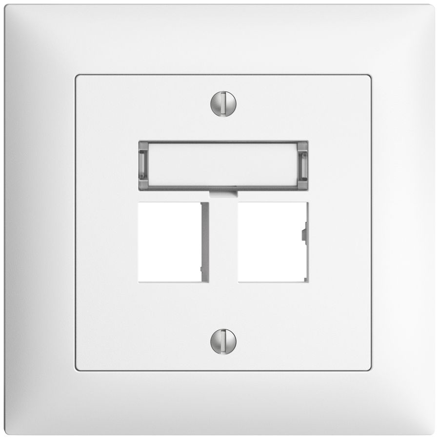 Kit de montage ENC EDIZIOdue sortie droite, pour 2×RJ45 freenet, blanc