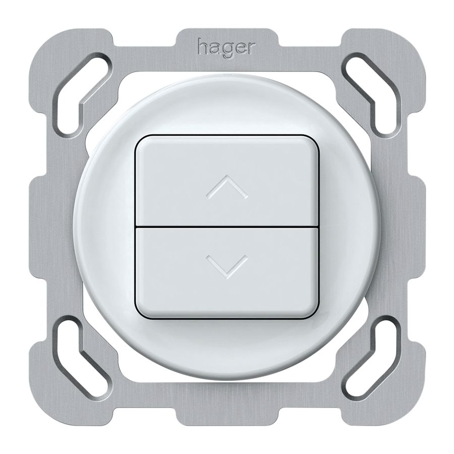 Poussoir stores ENC origin 1P 2×touches 77×77mm blanc