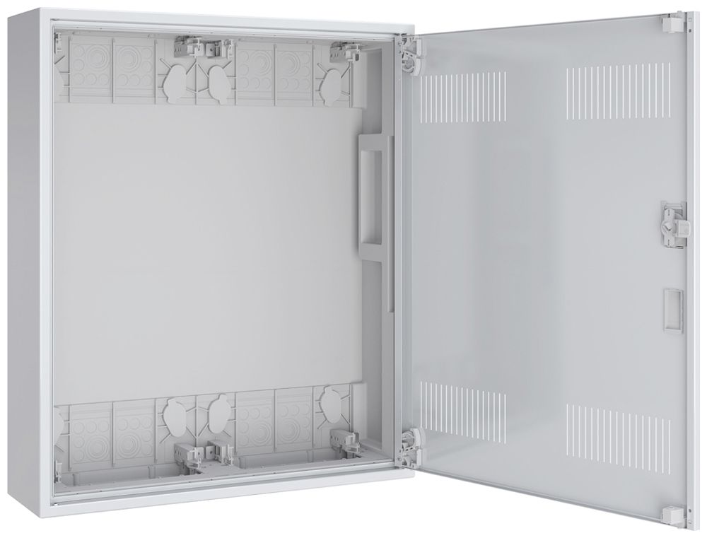 Coffret vide AP Pragma a.porte a.fentes blanc 2 champs 4 rangées 550×650×160mm