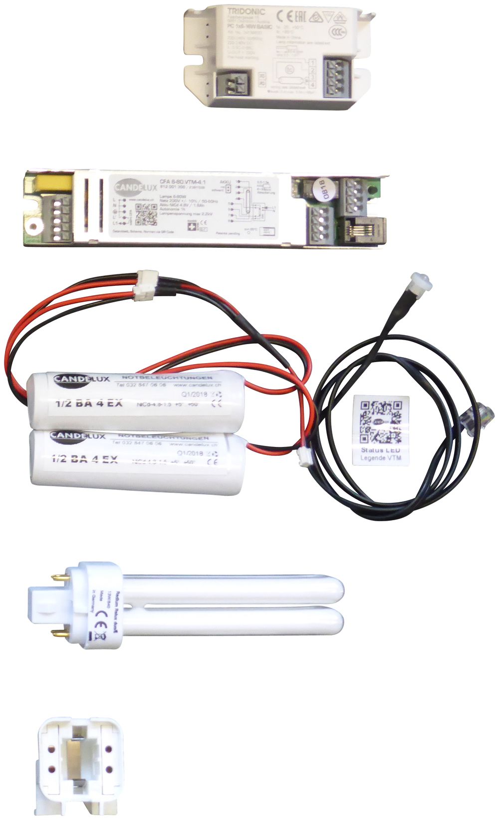 Notlicht-Umbau-Set für CPL 7…18W, q4, eckig, Befestigung seitlich