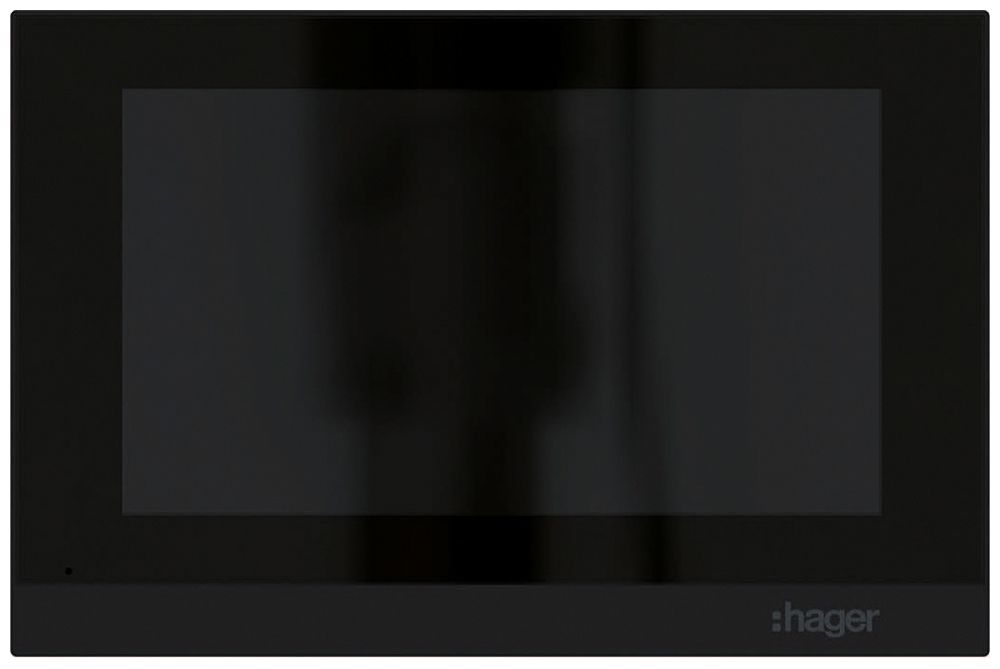 Innenstation Video Hager mit Türöffnerautomatik schwarz