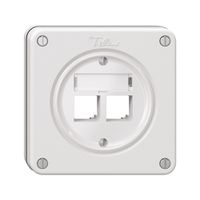 NUPU-Montageset Feller S-One EASYNET, für 2×RJ45, Tiefe 28 mm, weiss