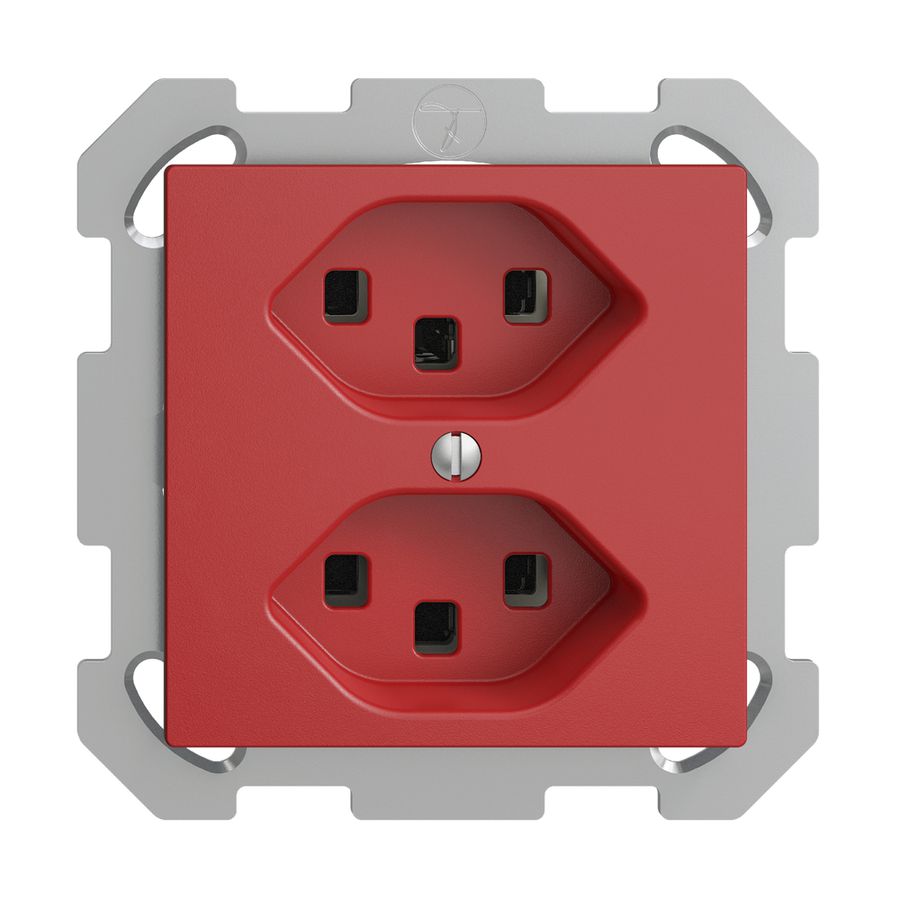 UP-Steckdose 2×T23 16A EDIZIOdue berry, mit Steckklemmen
