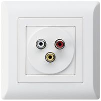 UP-Anschlussdose kallysto.line 3 RCA Audio+Video weiss